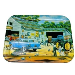 Vintage 1998 Coca-Cola Pamela Renfroe Gas‎ Station Virgil's Shop 17.5"x13" Tray
